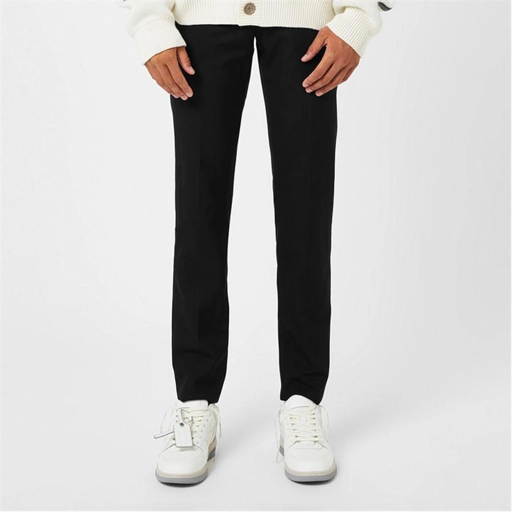 Off White Skinny Tailored Trousers - Black